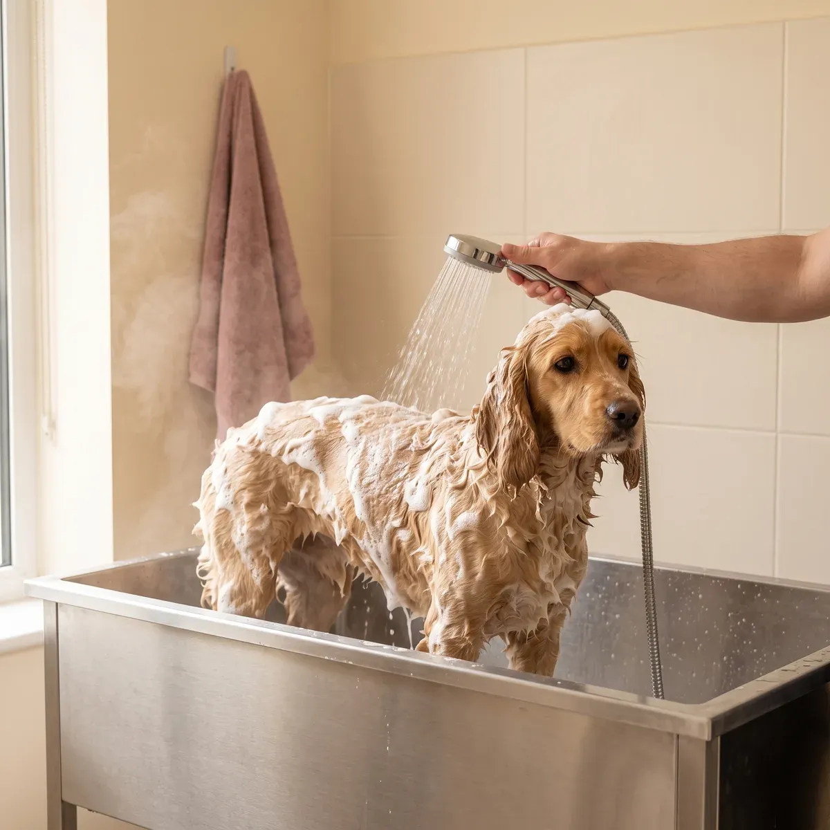 Dog bath and tidy