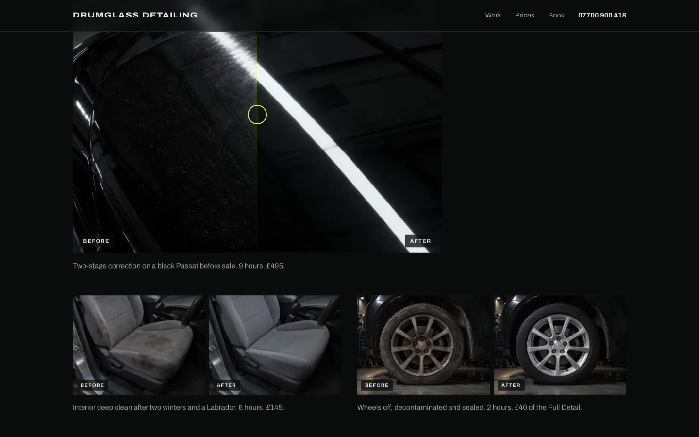 Car detailing before-and-after