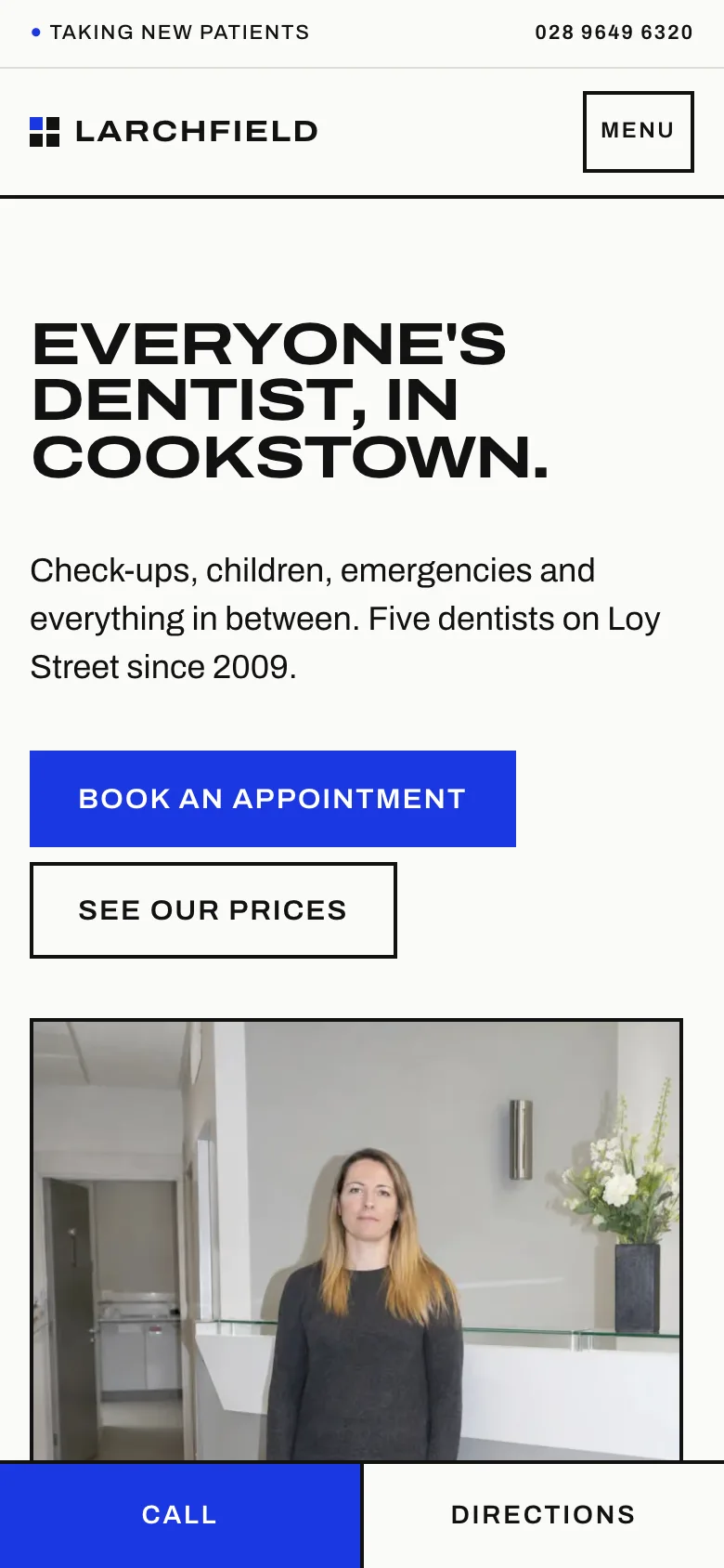 Dental clinic website mobile